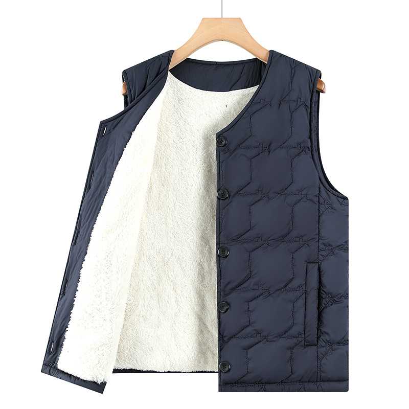 秋冬中老年人男士加绒马甲爸爸加厚背心防寒大码坎肩爷爷保暖马夹